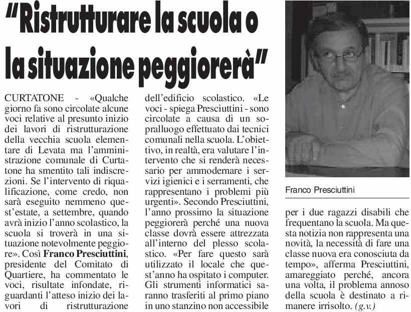 Ristrutturare la scuola Voce 12-06-2013